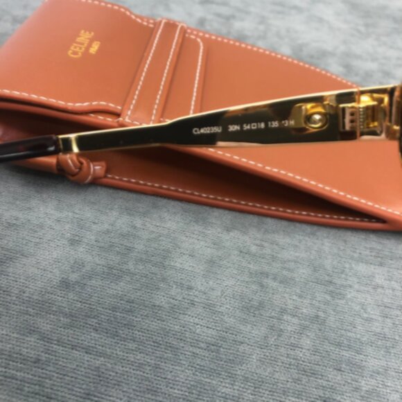 Celine Triomphe Gold Metal Oval Sunglasses - Picture 6 of 6